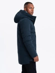 Men's long seasonal outdoor style jacket - navy blue V2 OM-JALJ-0202