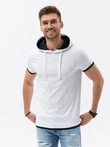 Men's hooded t-shirt - white V1 S1376