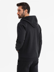 Unzipped hoodie sweatshirt in streetwear style - black V3 OM-SSZP-0213