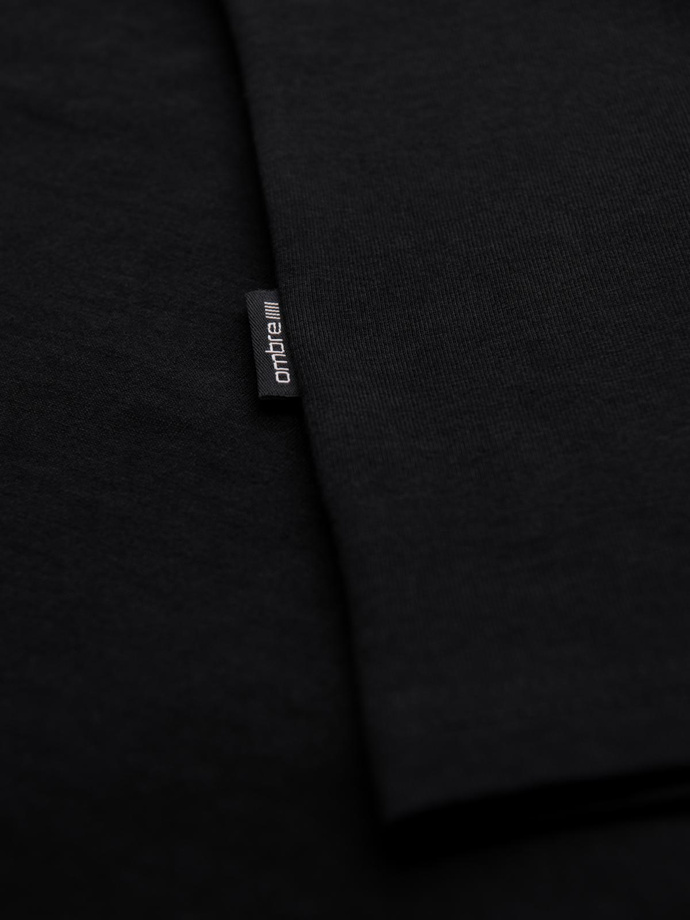 BASIC men's classic cotton T-shirt with a crew neckline - black V1 OM-TSBS-0237
