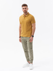 Men's pique knit polo shirt - mustard V8 S1374