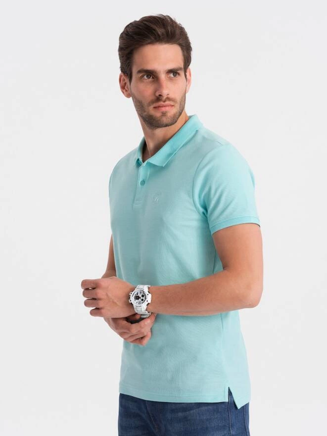 Men's pique knit polo shirt - mint V18 S1374