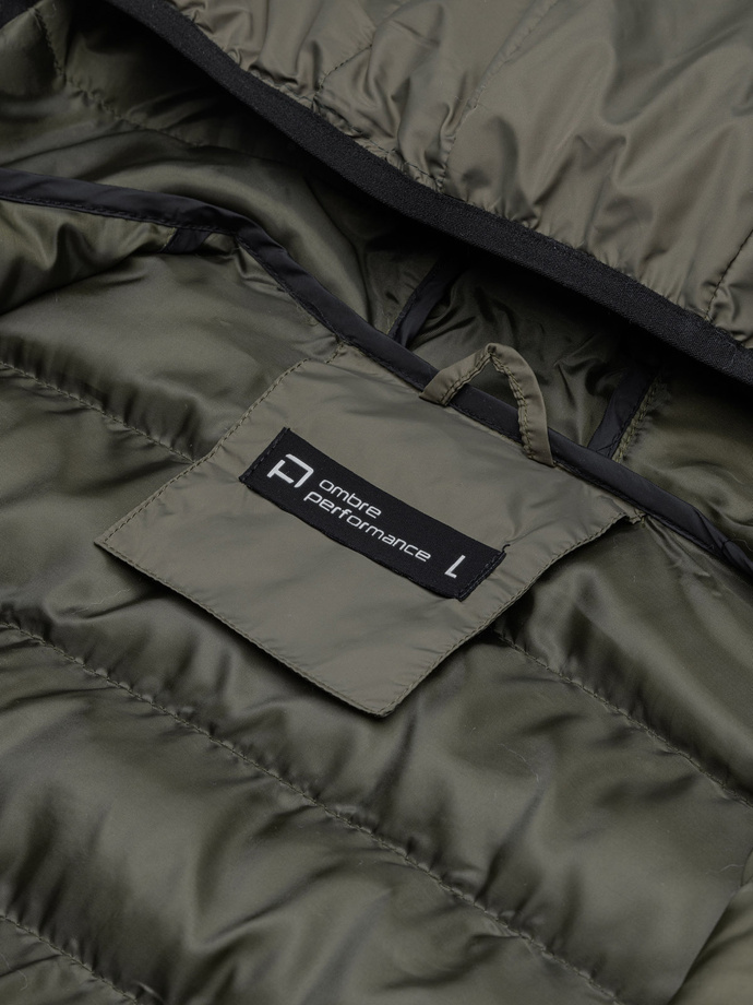 Men's winter quilted jacket - khaki C451