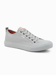 Men's short sneakers monocolor - gray V2 OM-FOSL-0116
