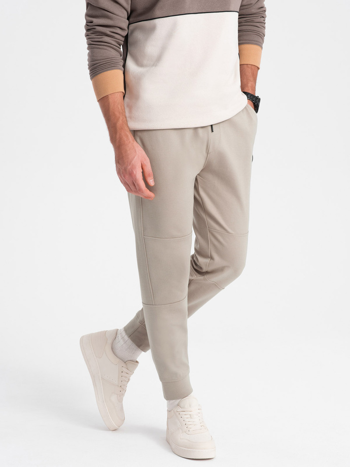 Men's sweatpants joggers on elastic with stitching - ash V1 OM-PASK-0142