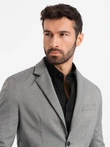 Men's casual blazer in delicate check - gray V2 OM-BLZB-0116
