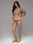 Classic unisex sweatpants with ribbed cuffs - brown V16 OU-PSBC-0100