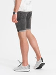 Pánské džínové šortky s ohrnutými nohavicemi - šedé V3 OM-SRDS-0134