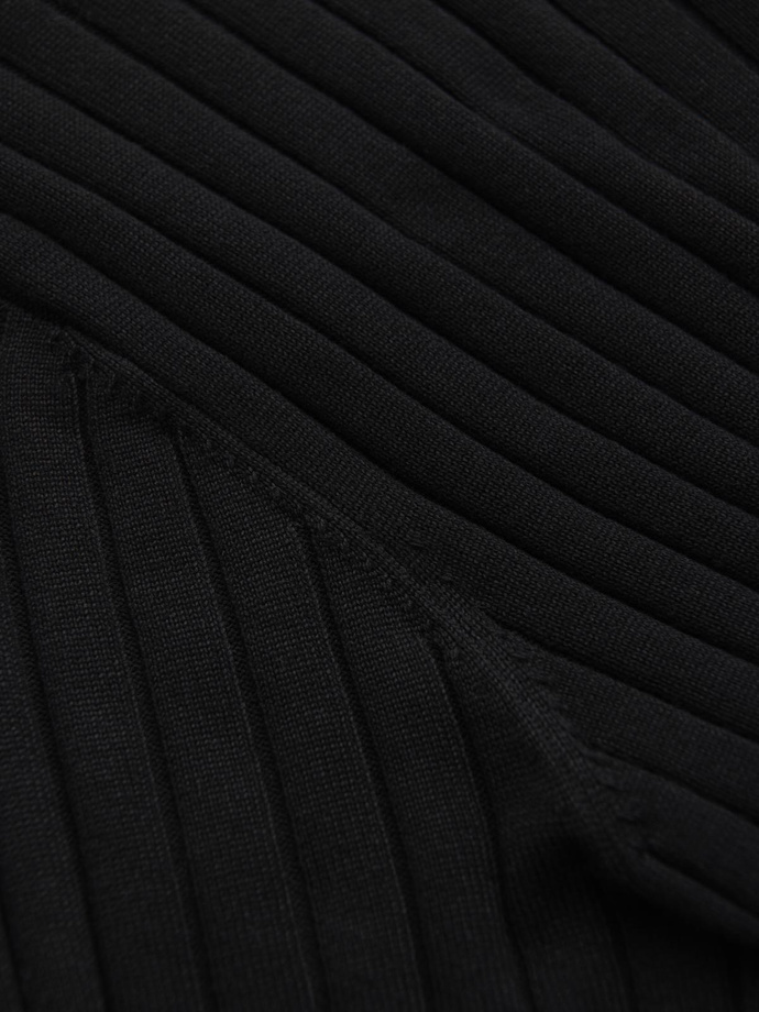 Pánska polokošeľa SLIM FIT z viskózy so zvislými pruhmi - čierna V1 OM-POSS-0143