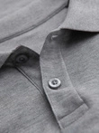 Mâneci lungi pentru bărbați cu guler polo - gri melange V4 OM-POBL-0114