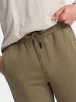Pantaloni de trening jogger din bumbac pentru bărbați BASIC - olive V2 OM-PABS-0174
