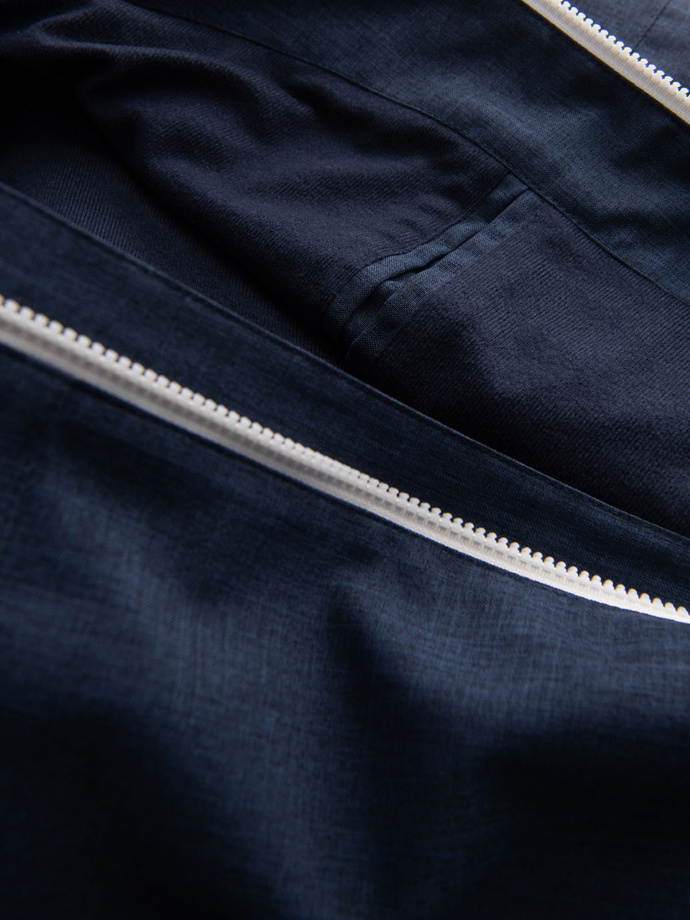 Pánská lehká sportovní bunda s fleecovou podšívkou - tmavě modrá V2 OM-JANP-0136