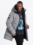 Outdoorová dlhá pánska bunda parka - sivá V2 OM-JALJ-0201
