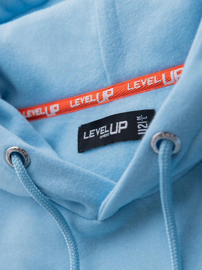 Unisex sweatshirt with hood and pockets - blue V8 OU-SNBC-0105