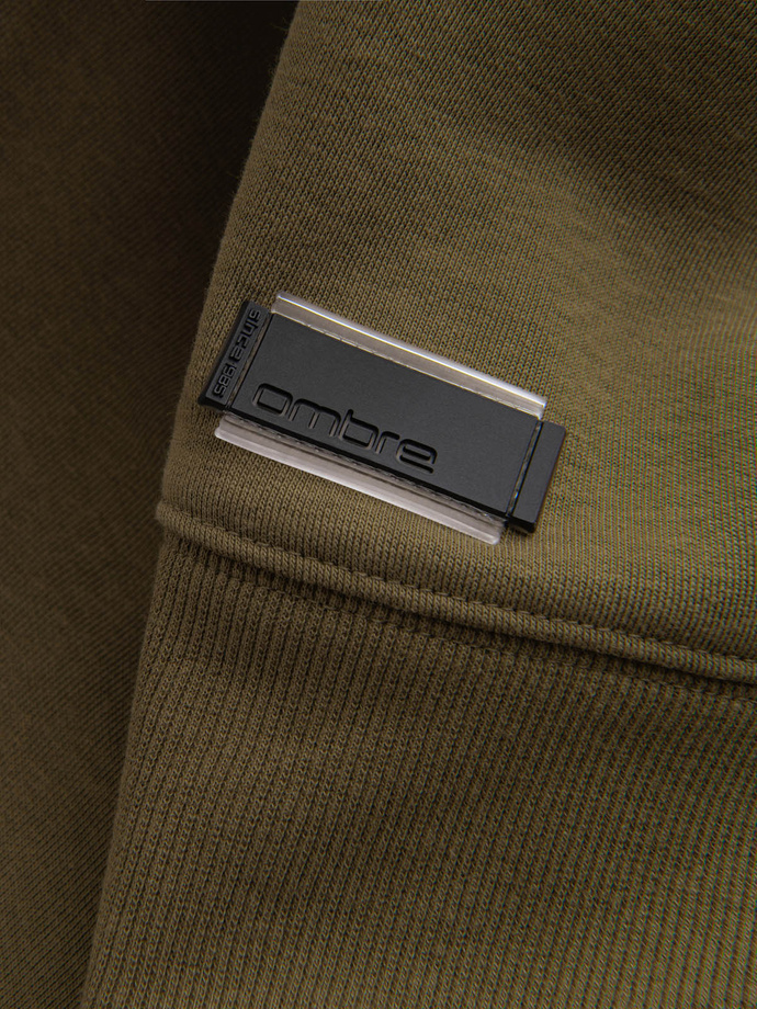 BASIC men's cotton non-stretch sweatshirt - olive V2 OM-SSBN-0159