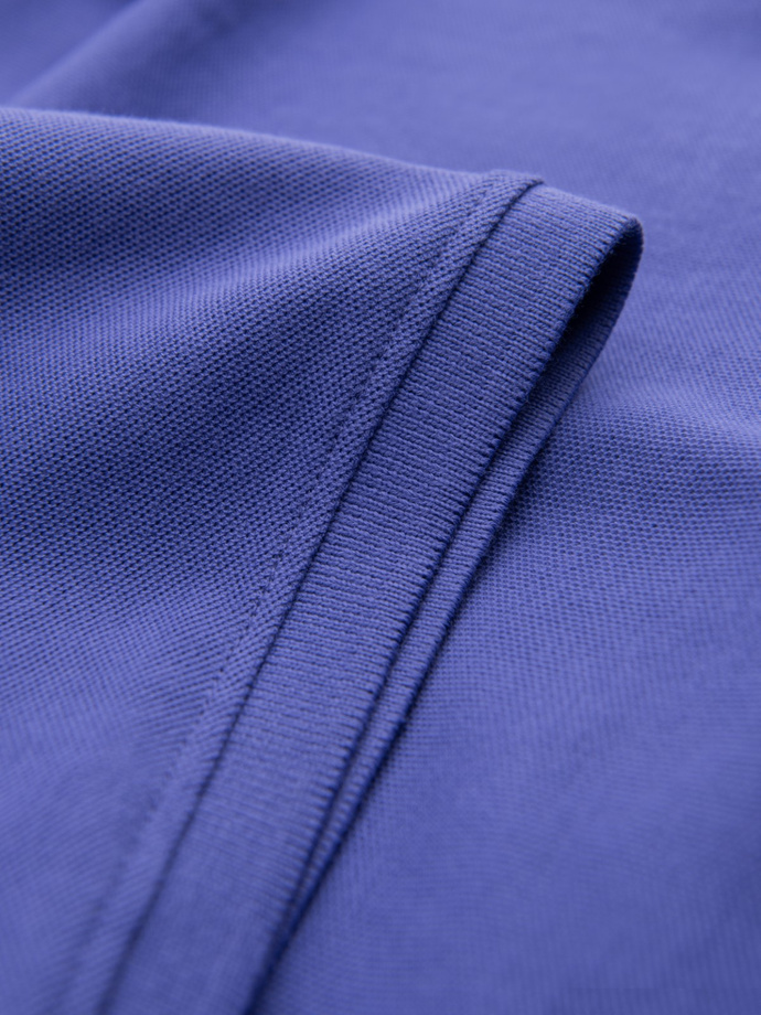 BASIC tricou polo pentru bărbați, tricou piqué monocolor - violet V12 OM-POBS-0100