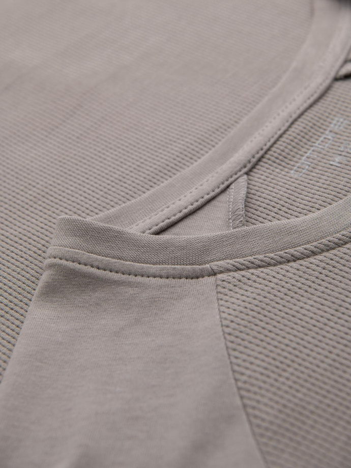 Men's longsleeve with "waffle" texture - ash V7 OM-LSCL-0109