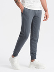 Pantaloni de trening din bumbac pentru bărbați BASIC - grafit V11 OM-PABS-0174