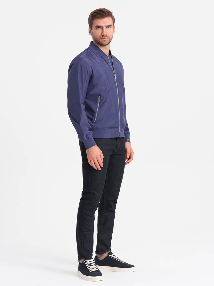 Men's classic bomber jacket - navy blue V4 C439