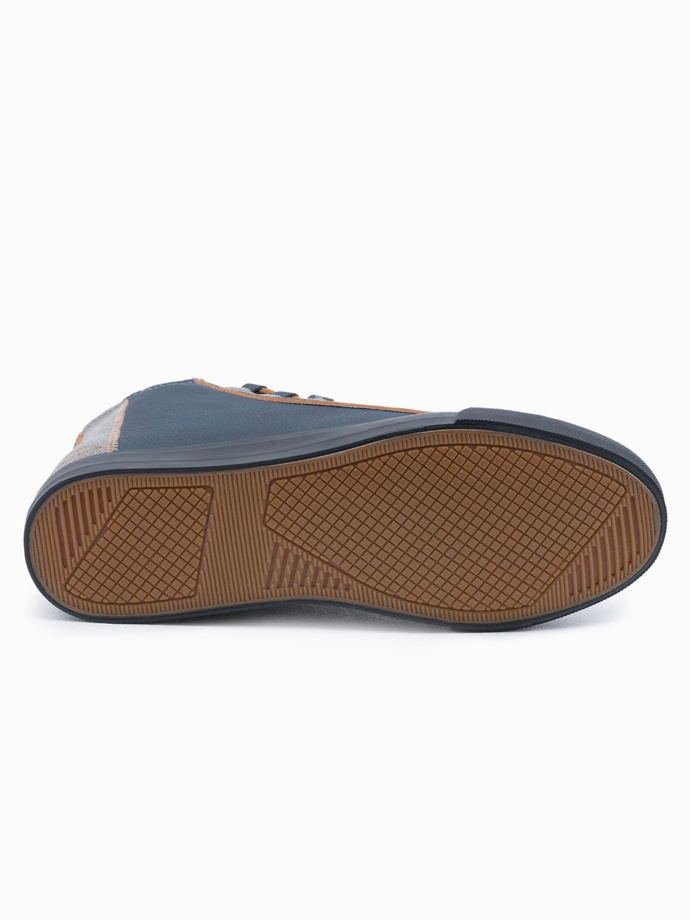 Men's sneakers shoes with contrasting elements - navy blue V2 OM-FOTH-0140