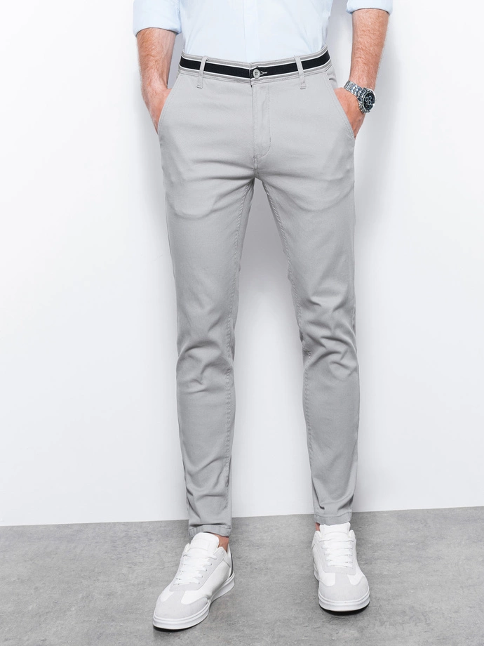 Pantaloni chino barbati - gri deschis P156