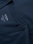 Men's BASIC classic cotton T-shirt with a v-neck - navy blue V2 OM-TSBS-0237