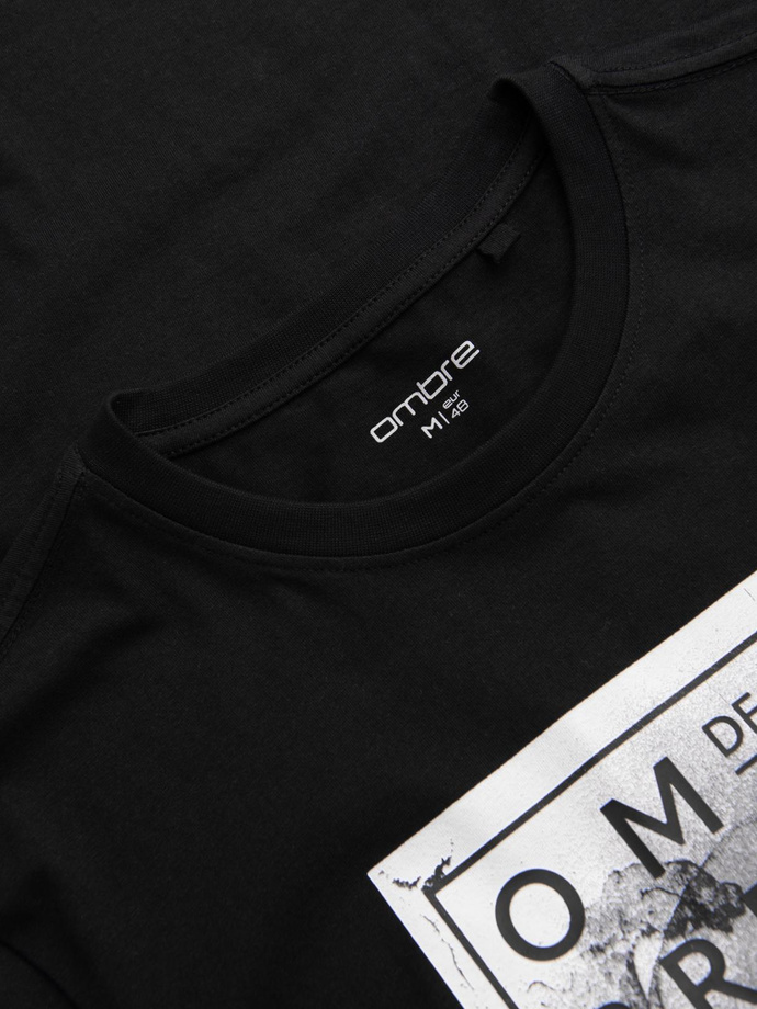 Men's cotton skull shirt - black V1 OM-TSPT-0200