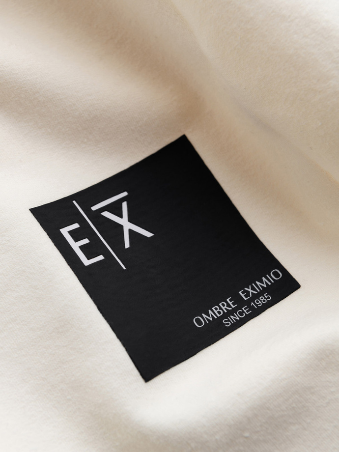 Pánske tepláky s logom - krémové V2 OM-PASK-0167
