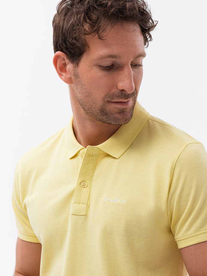 Tricou polo tricotat Pique - galben V4 S1746