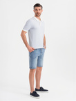 Denim men's shorts with a classic cut - light blue V2 OM-SRDS-0171