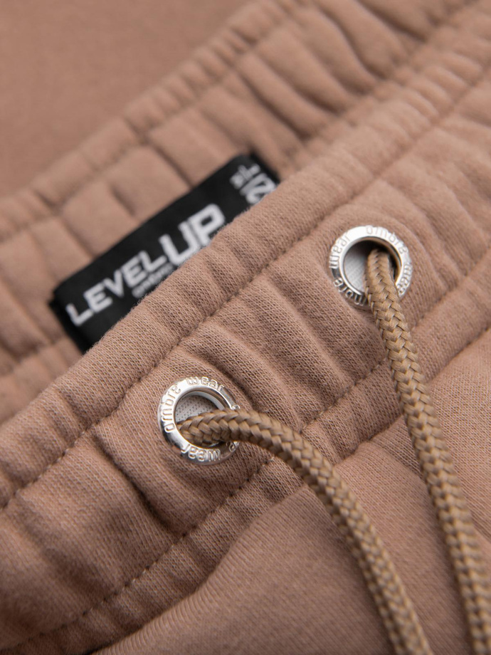 Pantaloni scurți casual pentru bărbați SLIM FIT jacquard knit - albastru marin V1 OM-SRCS-0168