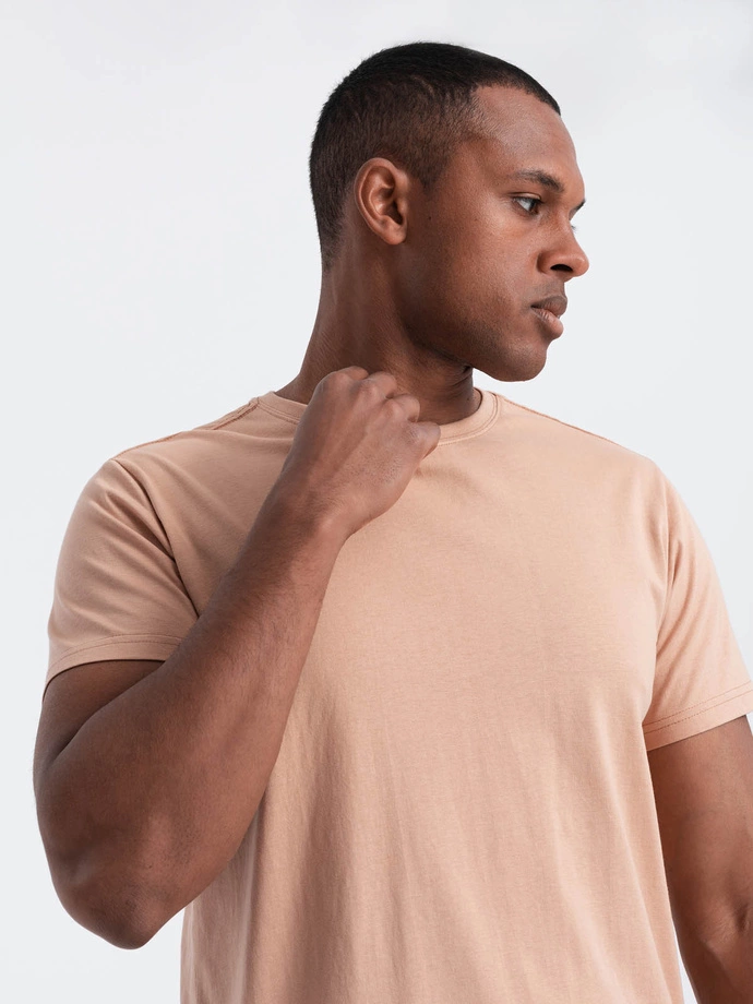 Classic BASIC men's cotton T-shirt - flesh-colored V9 OM-TSBS-0146