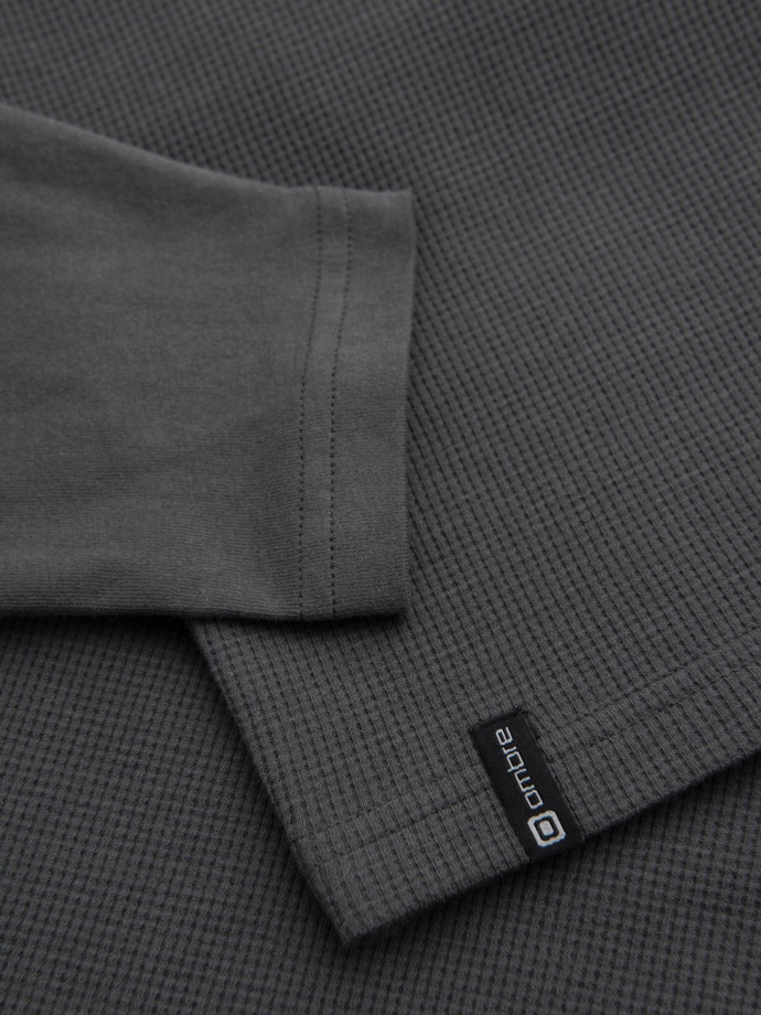 Men's longsleeve with "waffle" texture - graphite V5 OM-LSCL-0109