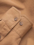 Pánská bavlněná košile REGULAR FIT s kapsami na knoflíky - velbloudí V2 OM-SHCS-0146