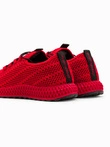 Men's mesh slip-on sneakers shoes - red V2 OM-FOKS-0117