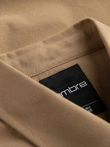 Men's REGULAR FIT cotton shirt with pocket - light brown V2 OM-SHOS-0153