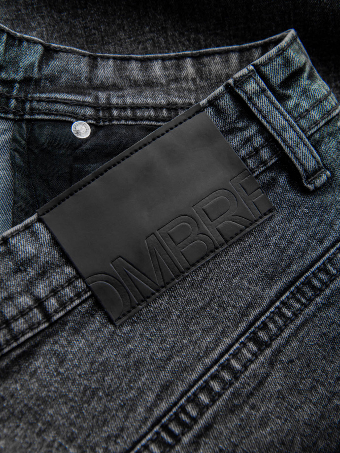 Vyriški džinsiniai šortai su užlenktomis kojomis - pilki V3 OM-SRDS-0134