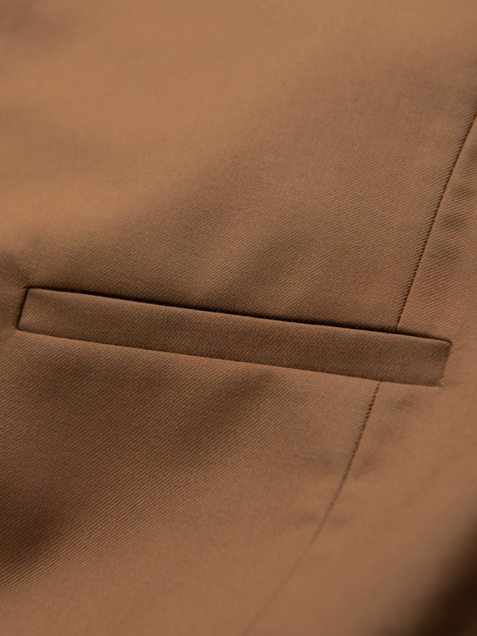 Men's suit vest without lapels - caramel V1 OM-BLZV-0112