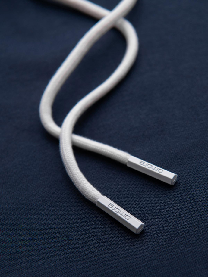 Hanorac pentru bărbați cu cusături contrastante și glugă - albastru marin V2 OM-SSNZ-0250