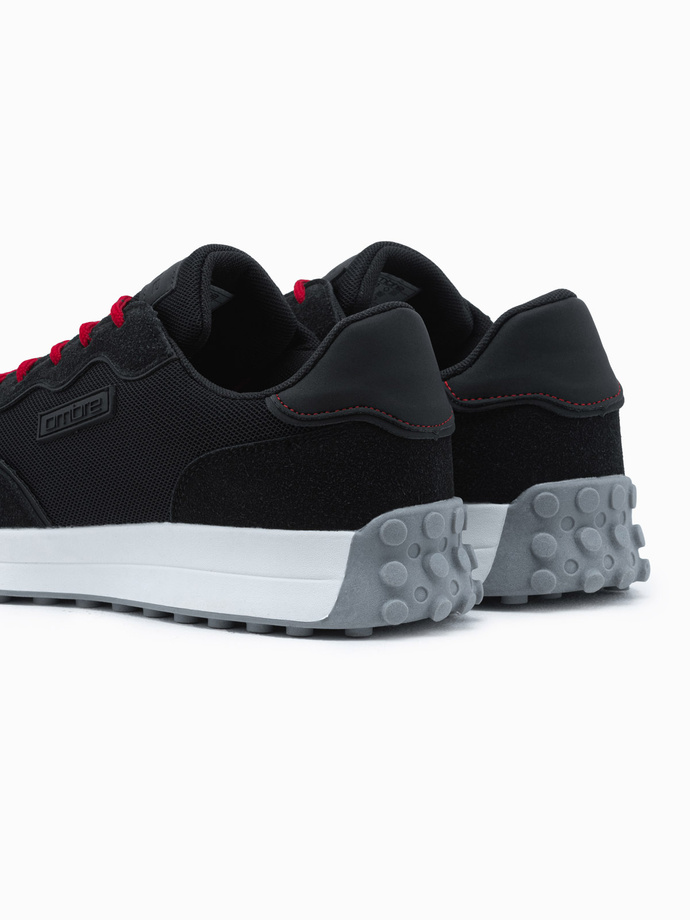 Pantofi de sport din material combinat pentru bărbați - negru V3 OM-FOSL-0110