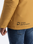 Men's insulated jacket with hood - mustard V2 OM-JAHP-0128