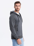 Pánska mikina na zips s kapucňou - graphite V2 OM-SSZP-0124