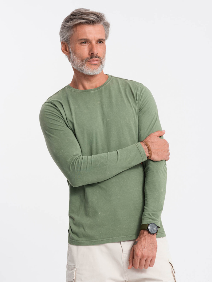 Men's unprinted longsleeve - olive V2 L131