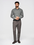Men's REGULAR FIT shirt with pocket - gray V1 OM-SHCS-0148