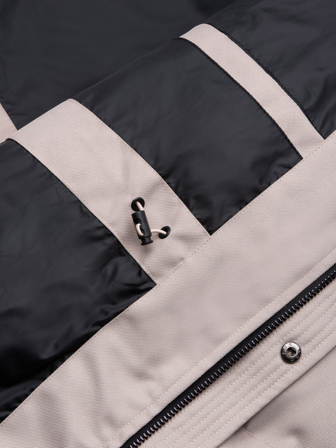 Pánská zimní bunda parka - béžová V5 OM-JALJ-0132