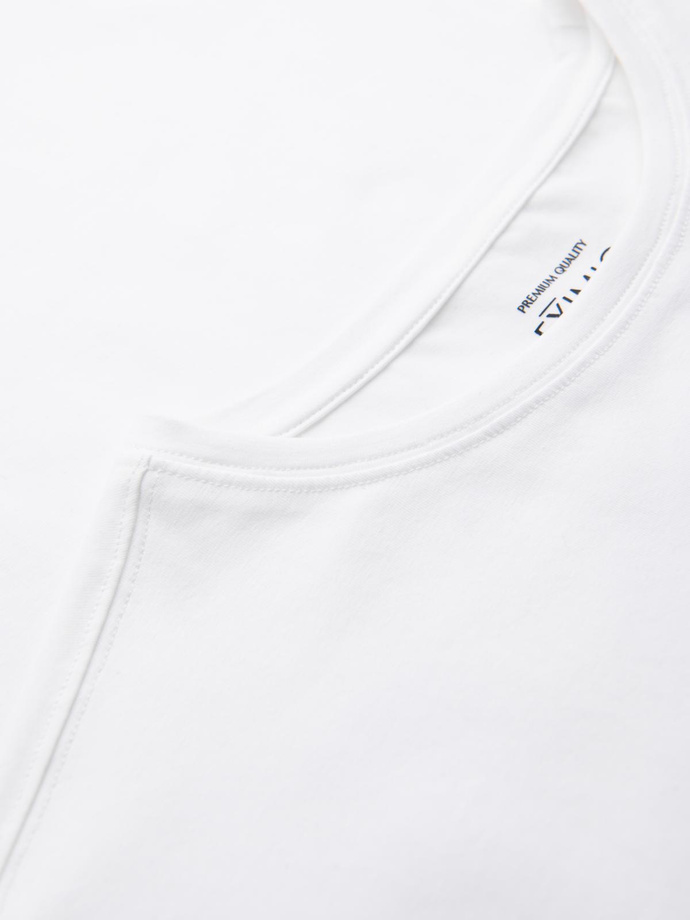 Bărbați SLIM FIT mânecă lungă cu elastan și imprimeu - alb V2 OM-LSBC-0124