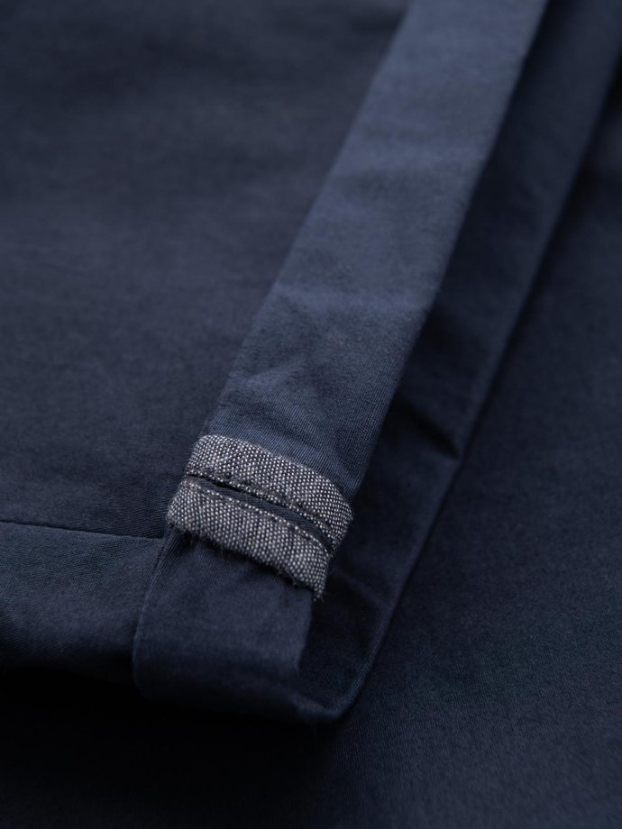 Pantaloni scurți casual pentru bărbați SLIM FIT jacquard knit - albastru marin V1 OM-SRCS-0168