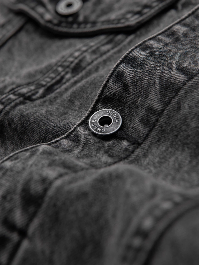 Men's denim katana jacket with washem - graphite V5 OM-JADJ-0219