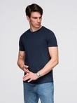 Classic BASIC men's cotton T-shirt - navy blue V2 OM-TSBS-0236