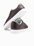 Men's classic sneaker shoes with high sole - dark brown V2 OM-FOCS-0165